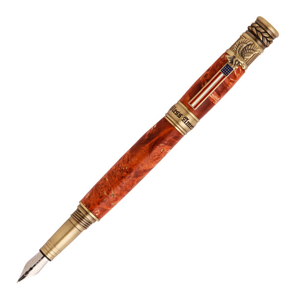 American Patriot Antique Brass Fountain Pen Kit WoodTurningz