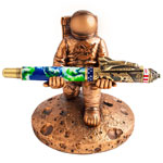 Astronaut Pen Stand - Antique Copper
