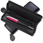 Single Pen Black Leathette Pen Case