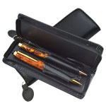2 Pen Leatherette Binder - Black