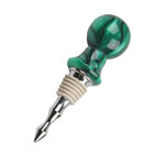 Vintage Wine Bottle Stopper - Chrome/Tan