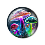18mm Cabochon - Night Glow Mushrooms