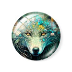 18mm Cabochon - Floral Wolf