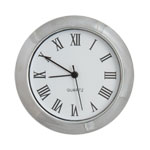 Mini Clock - Chrome - White Roman