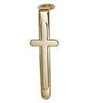 Slimline Clip - Cross 24kt Gold