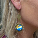 Hand Earrings - Antique Brass