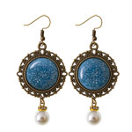 Pearl Earrings - Antique Brass