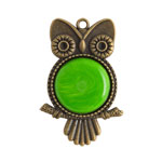 Owl Pendant - Antique Brass