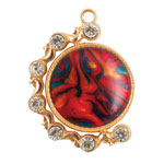 Big Jewel Cameo Pendant - Gold