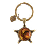Penta Star Keychain - Antique Brass