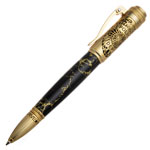 Police Click Pen Kit Matte 24kt Gold