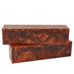 Inlace Acrylester Spindle 1.5" x 1.5" x 6" <br> #01 - Bronze & Orange