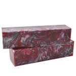 Inlace Acrylester Spindle 1.5" x 1.5" x 6"<BR> #40 - Crimson & Silver