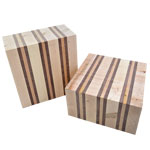 Laminate Maple/Walnut 6 x 6 x 3"